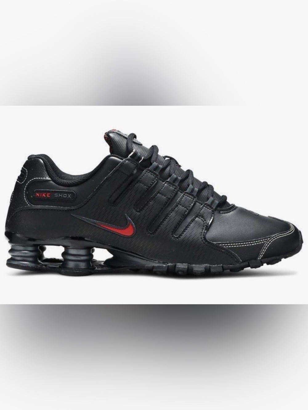 Nike Black with Red Swoosh Shox Athletic Shoe size 10 brand new in box